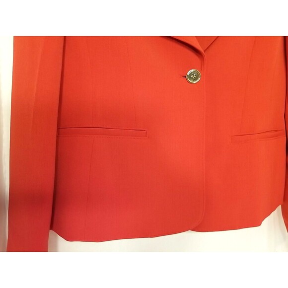 NIPON BOUTIQUE Women Cherry Red Blazer Size 6 NWT $260 Pleated Lapel         T39 - Picture 3 of 11